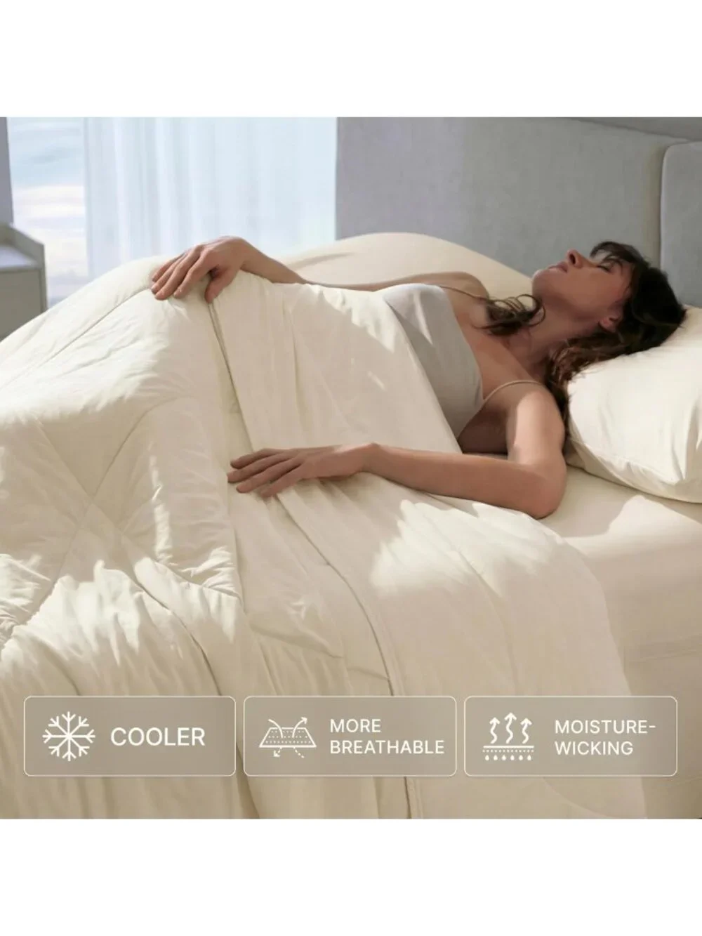 Cooling Comforter Blanket for Hot Sleepers - Breathable Lightweight Summer Throw